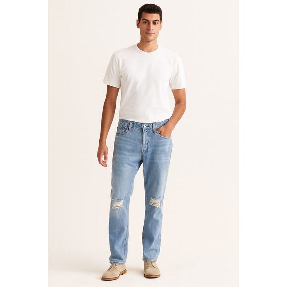 Levi’s 511 Slim Fit Distressed Jeans Men’s 38x32 Light Wash - Picture 1 of 8